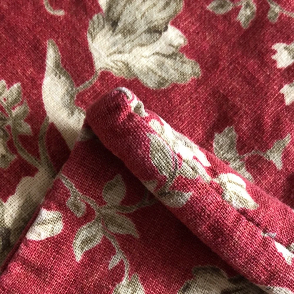 Pottery Barn Red Tan Floral Pillow Cover Square Pottery Barn Red Tan Paisley Y2K